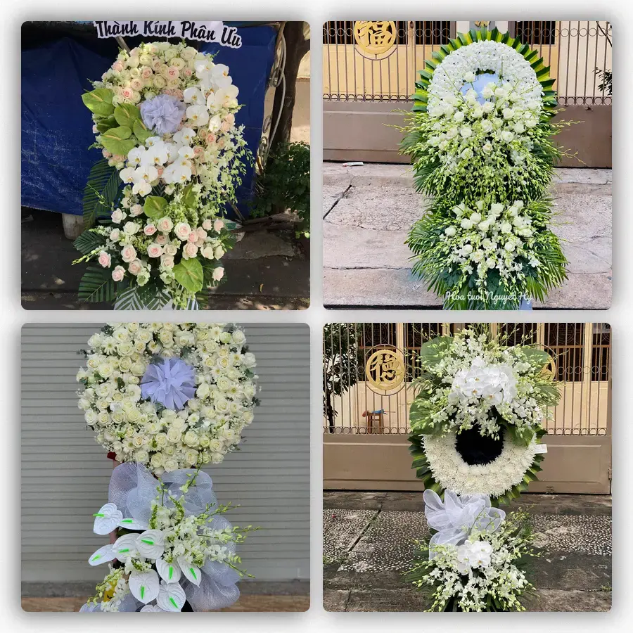 Mẫu hoa đám tang tham khảo ở A Lưới, Huế