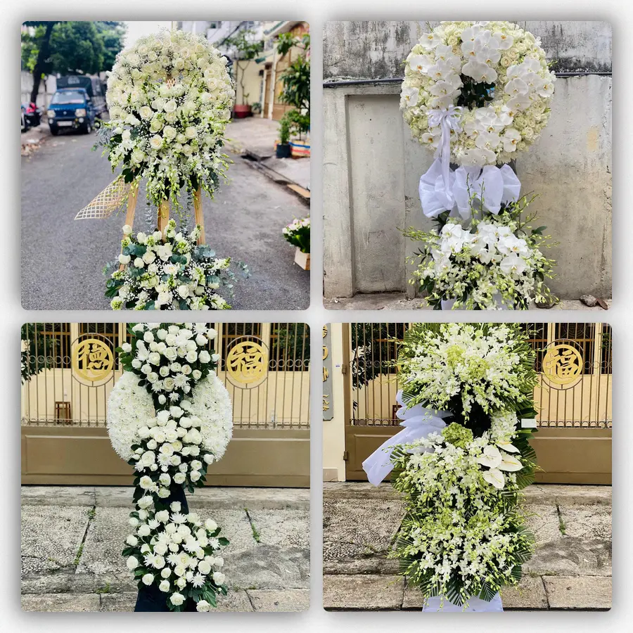 Mẫu hoa đám tang tham khảo ở Bến Cát, Bình Dương