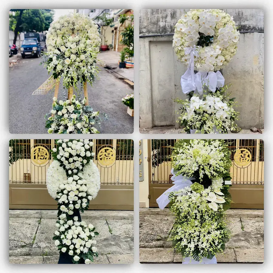 Mẫu hoa đám tang tham khảo ở Bến Cát, Bình Dương