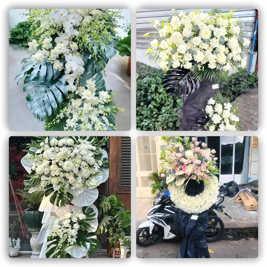Mẫu hoa đám tang tham khảo ở Cầu Ngang, Trà Vinh