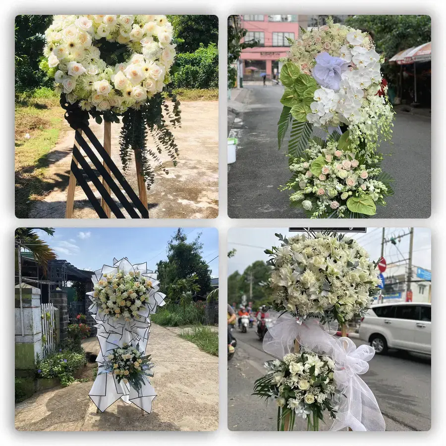 Mẫu hoa đám tang tham khảo ở Châu Thành, Tây Ninh