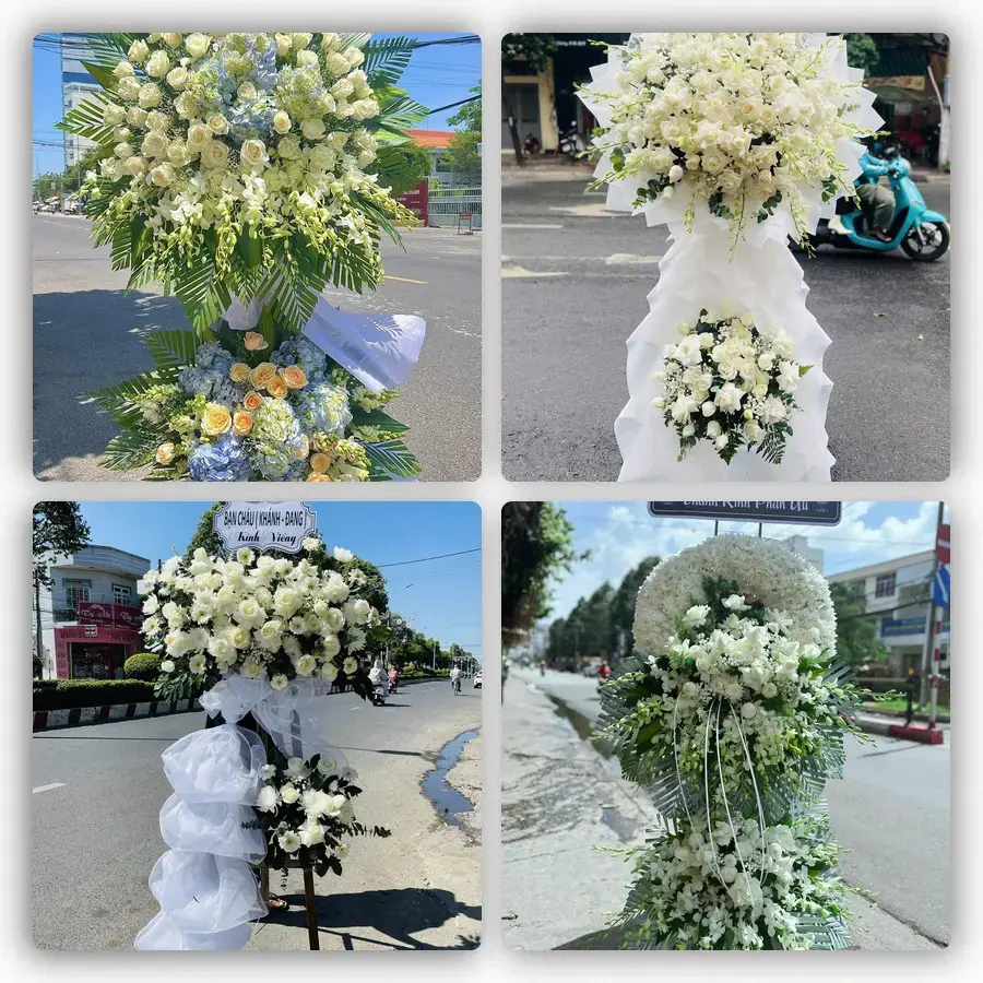 Mẫu hoa đám tang tham khảo ở Đạ Hoai, Lâm Đồng