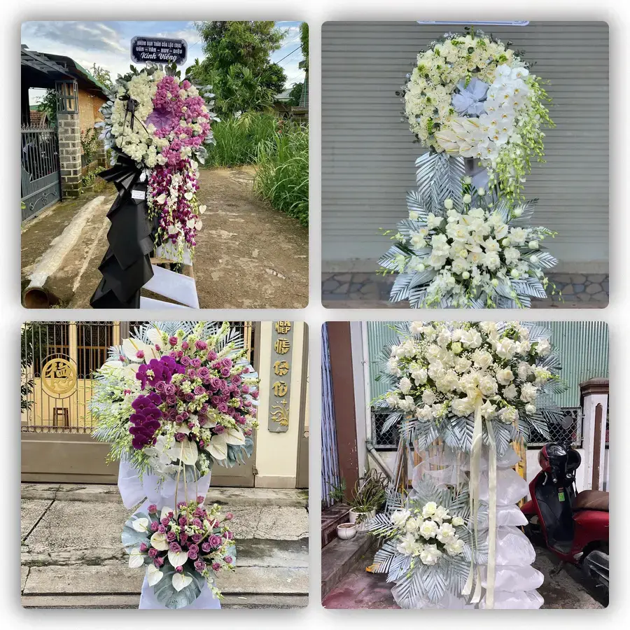 Mẫu hoa đám tang tham khảo ở Đan Phượng, Hà Nội