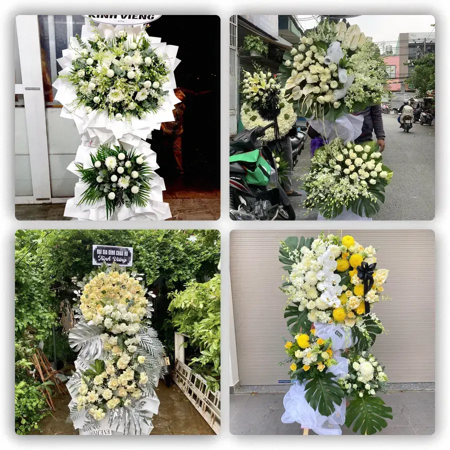 Mẫu hoa đám tang tham khảo ở Dầu Giây, Thống Nhất