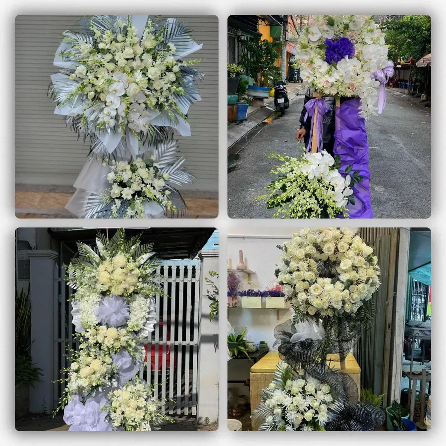 Mẫu hoa đám tang tham khảo ở Đông Hòa, Phú Yên