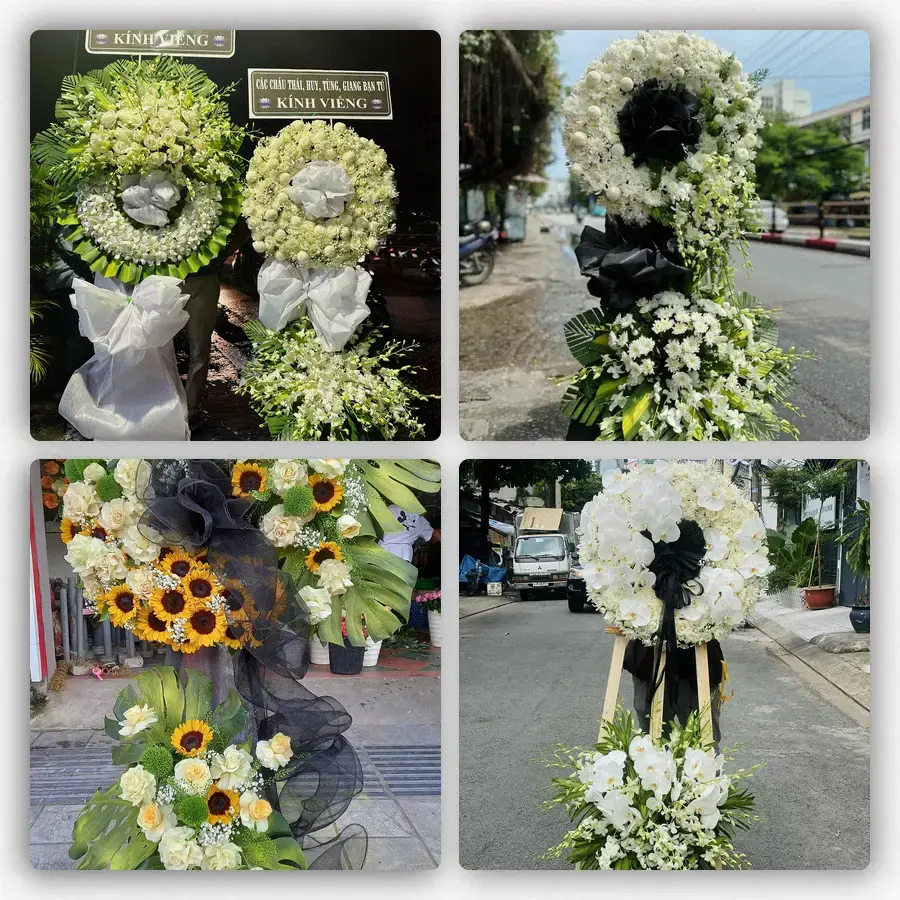 Mẫu hoa đám tang tham khảo ở Dương Minh Châu, Tây Ninh