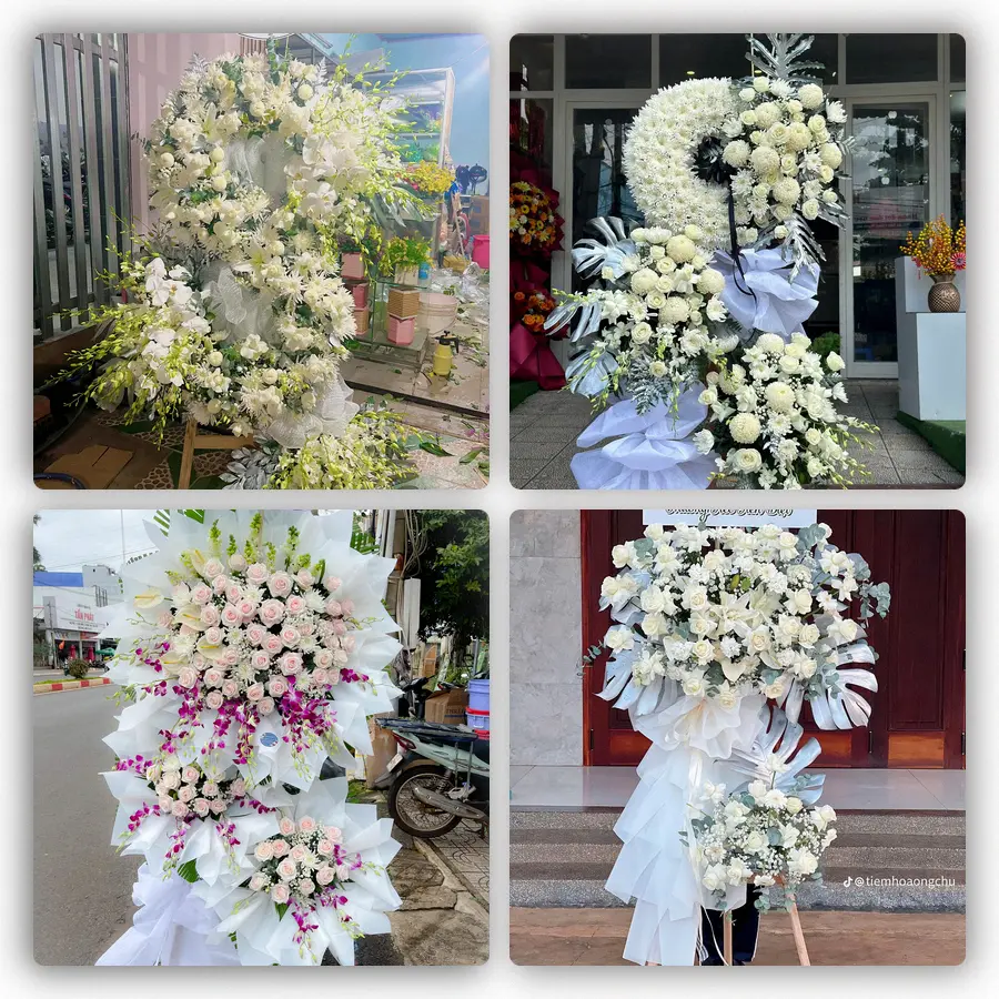 Mẫu hoa đám tang tham khảo ở Gò Dầu, Tây ninh