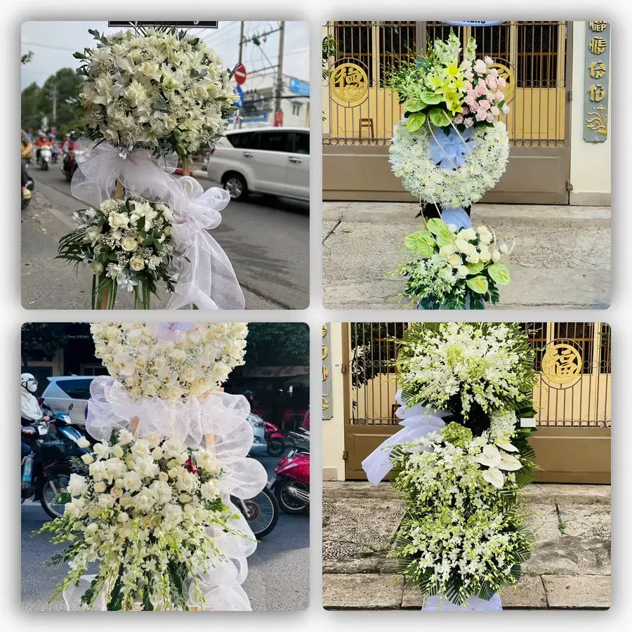 Mẫu hoa đám tang tham khảo ở Hà Lam, Thăng Bình