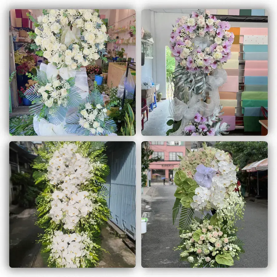 Mẫu hoa đám tang tham khảo ở Hàm Tân, Bình Thuận