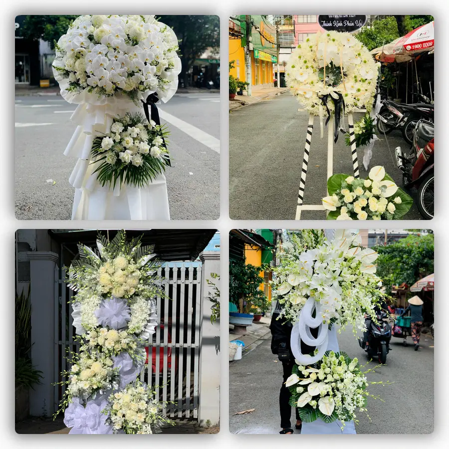 Mẫu hoa đám tang tham khảo ở Hoành Bồ, Quảng Ninh