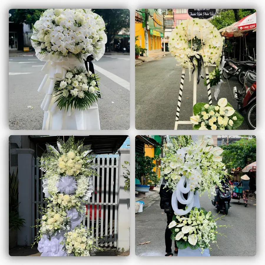 Mẫu hoa đám tang tham khảo ở Hoành Bồ, Quảng Ninh