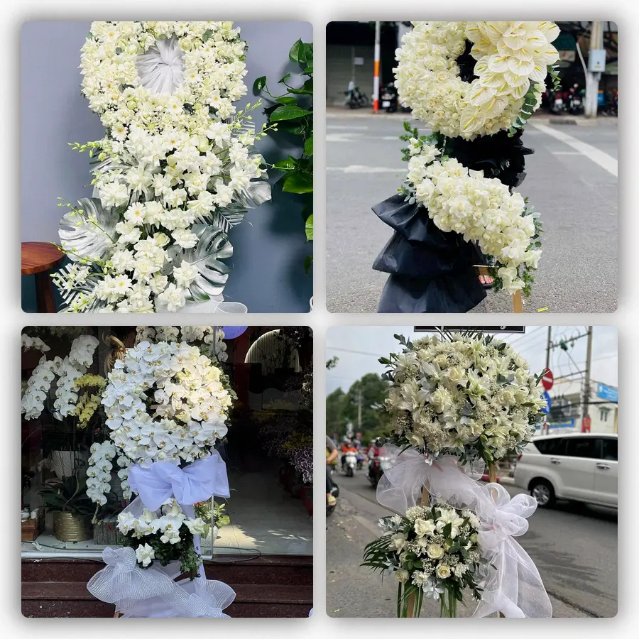 Mẫu hoa đám tang tham khảo ở Khâm Đức, Phước Sơn