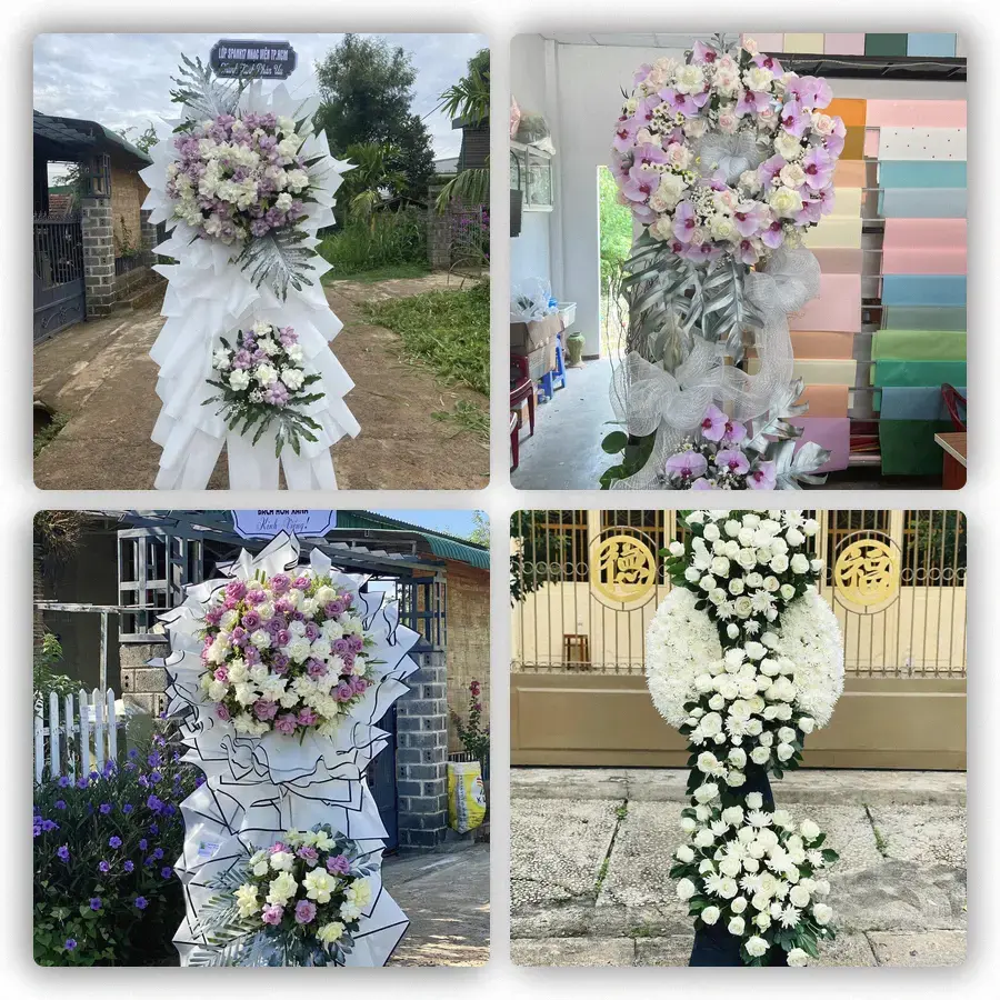 Mẫu hoa đám tang tham khảo ở Khánh Hải, Ninh Hải