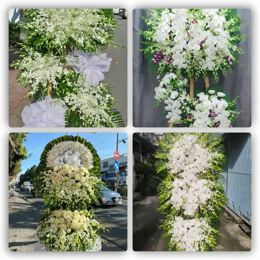 Mẫu hoa đám tang tham khảo ở Kinh Môn, Hải Dương