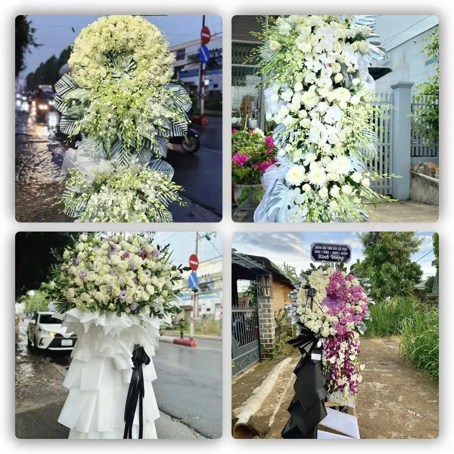 Mẫu hoa đám tang tham khảo ở Lập Thạch, Vĩnh Phúc