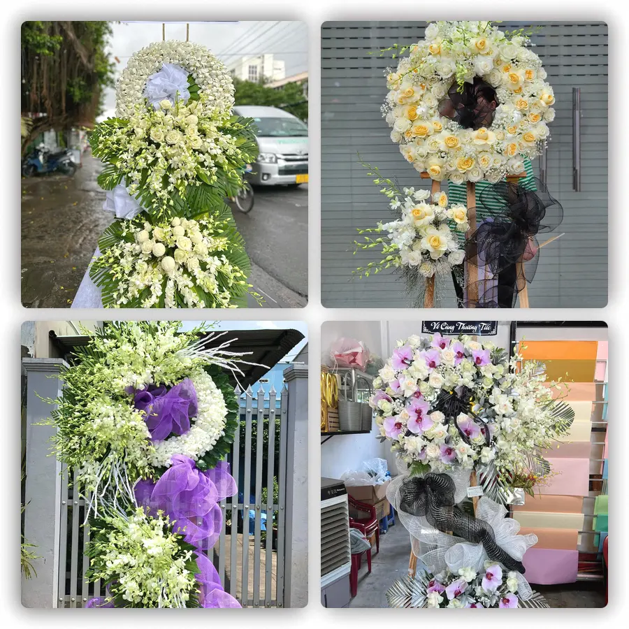 Mẫu hoa đám tang tham khảo ở Long Thành, Đồng Nai