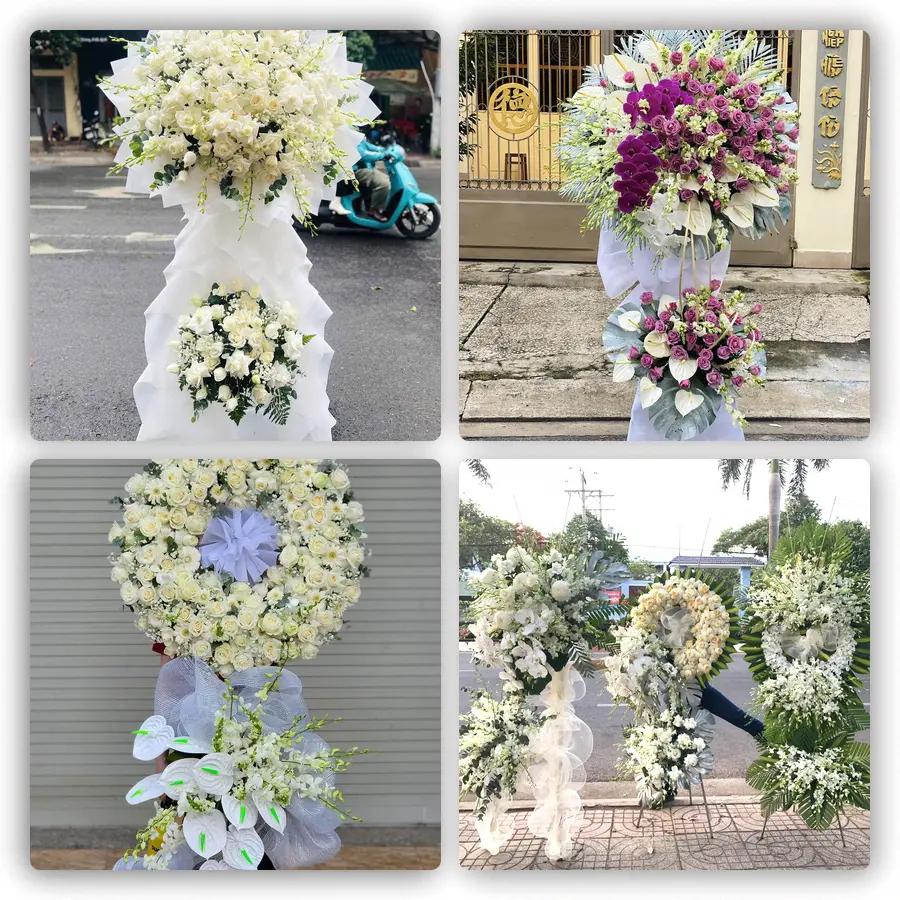 Mẫu hoa đám tang tham khảo ở Nam Phước, Duy Xuyên