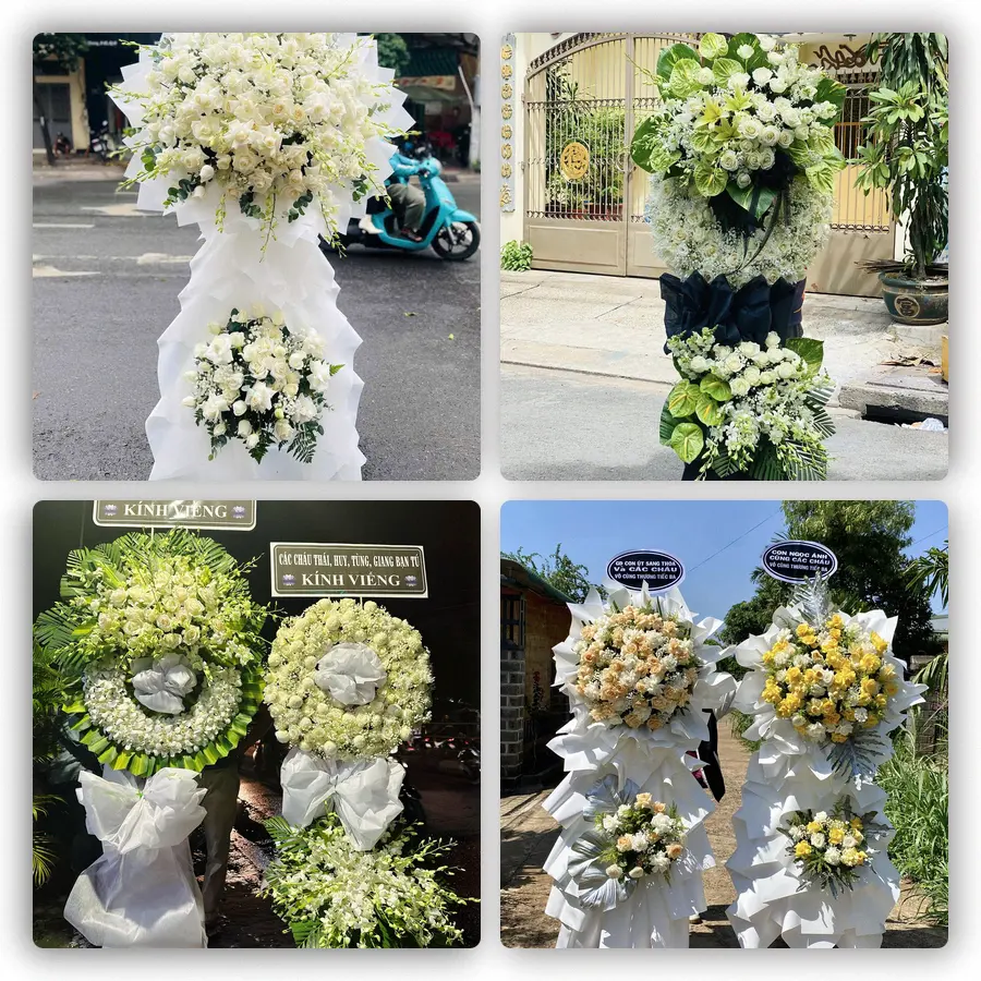 Mẫu hoa đám tang tham khảo ở Nam Tân Uyên, Bình Dương