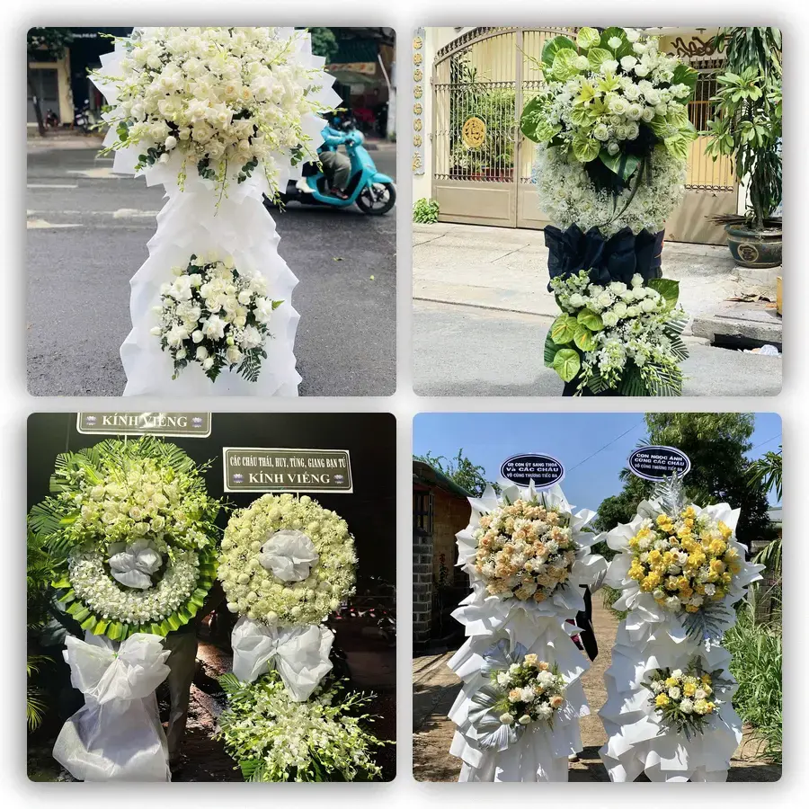 Mẫu hoa đám tang tham khảo ở Nam Tân Uyên, Bình Dương