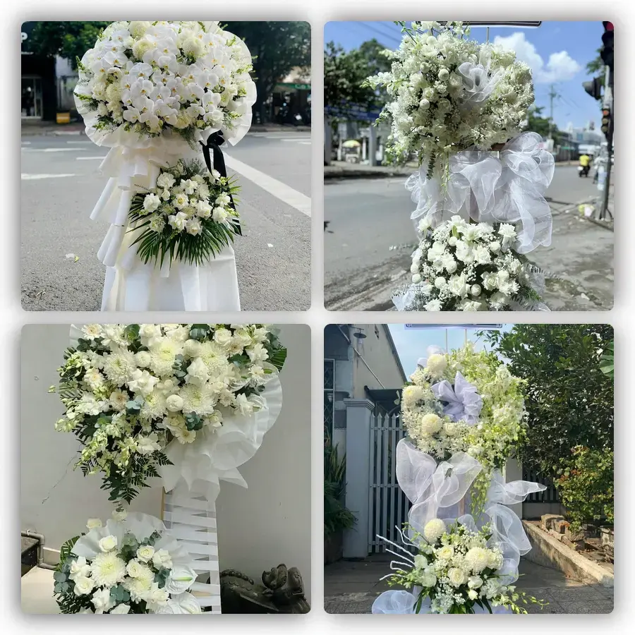Mẫu hoa đám tang tham khảo ở Ngã Năm, Sóc Trăng