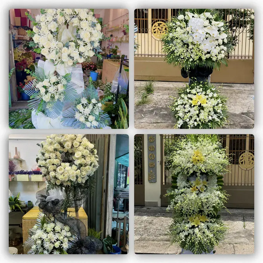 Mẫu hoa đám tang tham khảo ở Ngãi Giao, Châu Đức