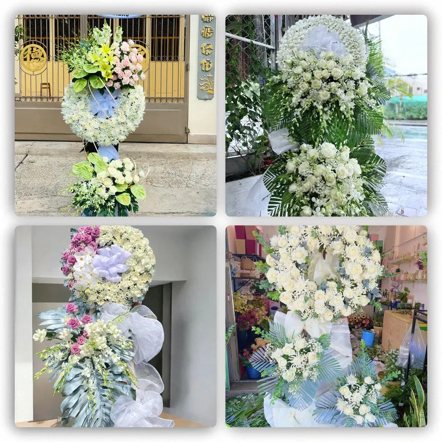 Mẫu hoa đám tang tham khảo ở NT Lệ Ninh, Lệ Thủy