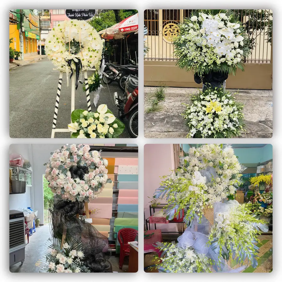 Mẫu hoa đám tang tham khảo ở Phù Cát, Bình Định