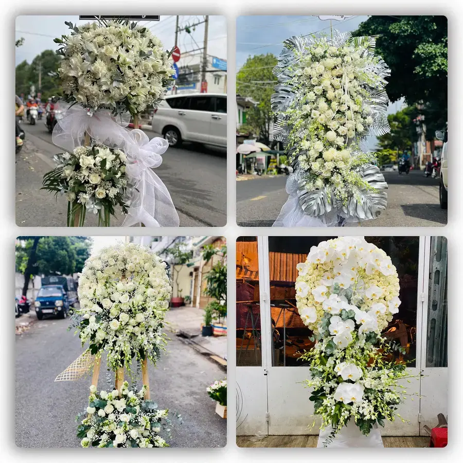 Mẫu hoa đám tang tham khảo ở Phú Lộc, Huế