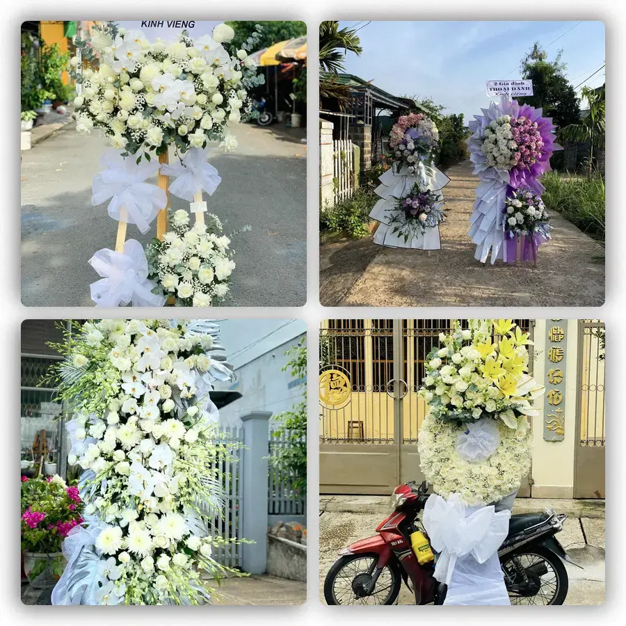Mẫu hoa đám tang tham khảo ở Phù Mỹ, Bình Định