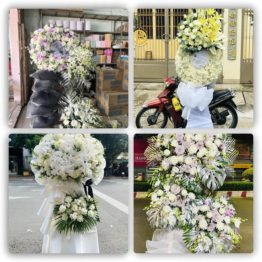 Mẫu hoa đám tang tham khảo ở Phú Mỹ, Phú Tân