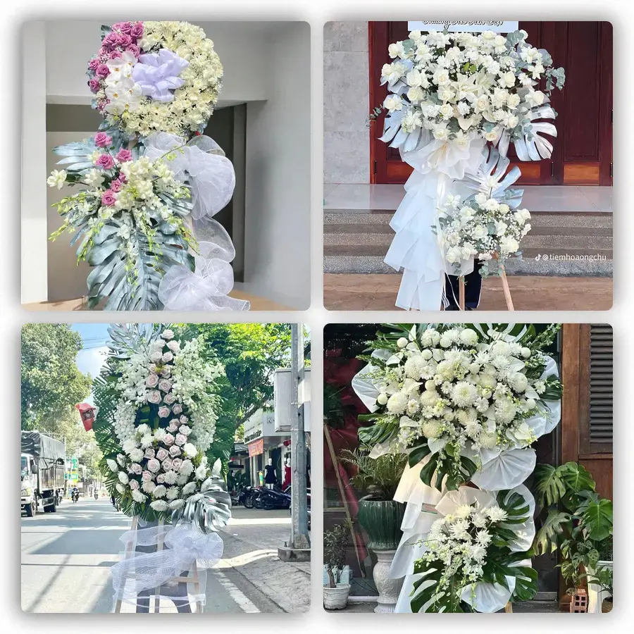 Mẫu hoa đám tang tham khảo ở Phú Phong, Tây Sơn