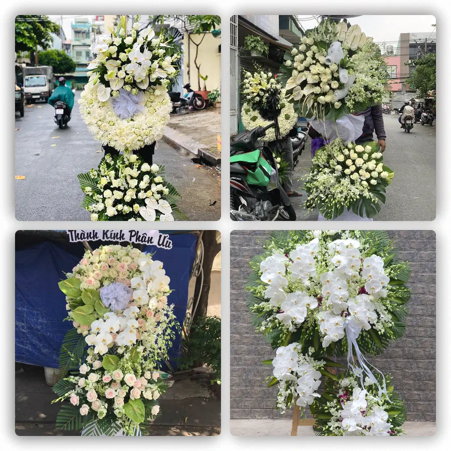 Mẫu hoa đám tang tham khảo ở Phường Kim Long, Thành phố Huế