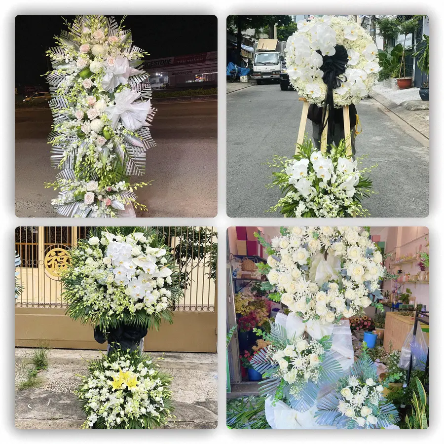 Mẫu hoa đám tang tham khảo ở Phường Long Nguyên, Thành phố Hồ Chí Minh