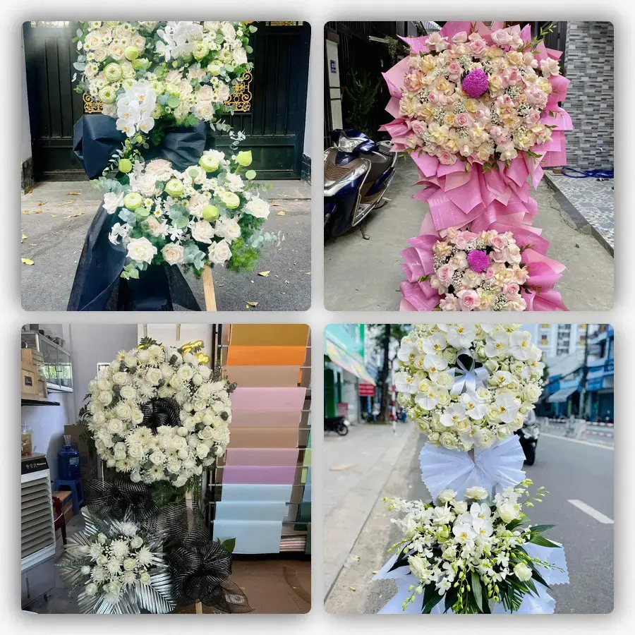 Mẫu hoa đám tang tham khảo ở Phường Phú Thạnh, Thành phố Hồ Chí Minh