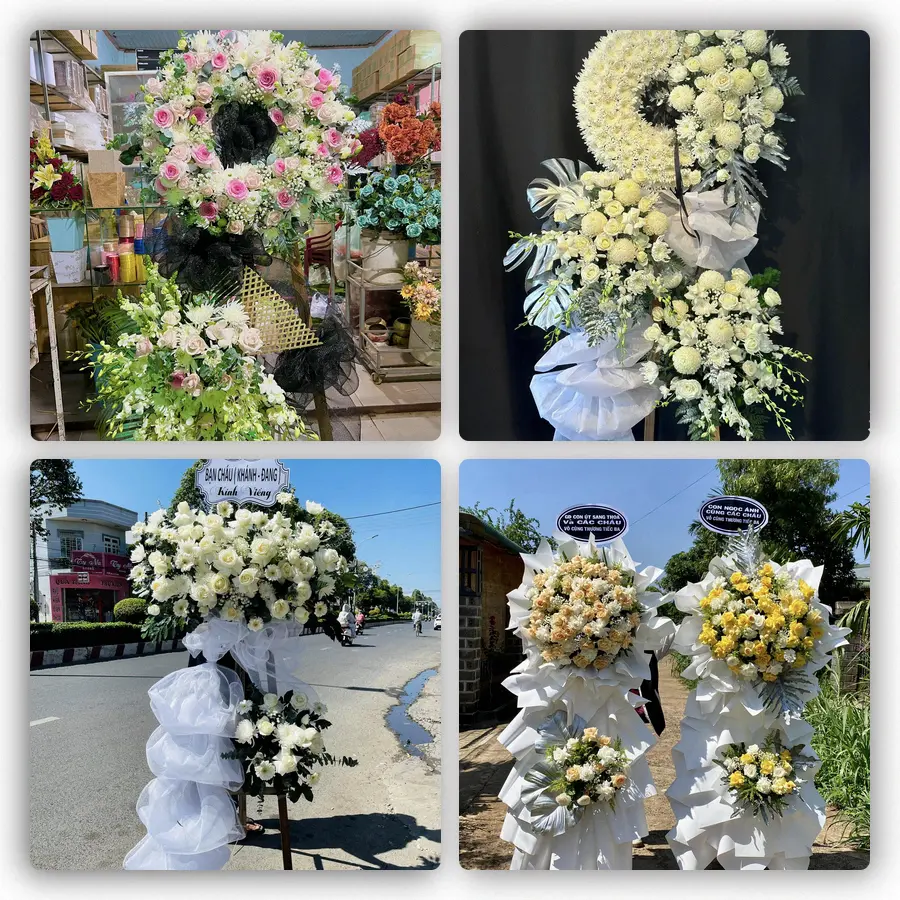 Mẫu hoa đám tang tham khảo ở Phường Xóm Chiếu, Thành phố Hồ Chí Minh