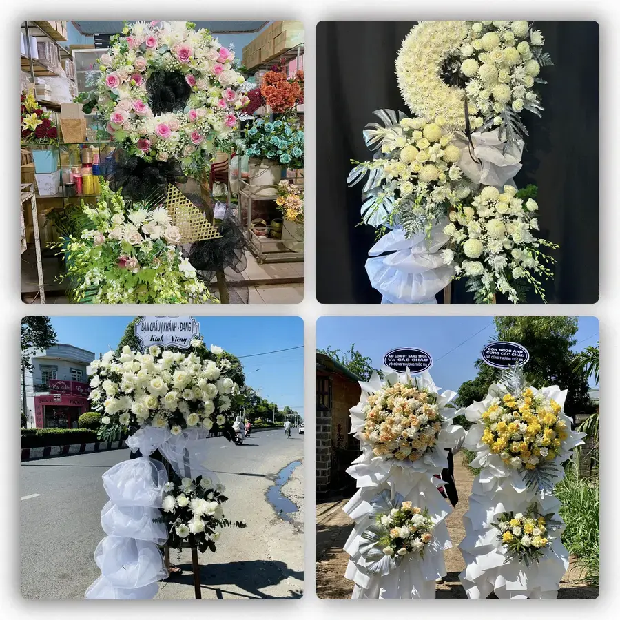 Mẫu hoa đám tang tham khảo ở Phường Xóm Chiếu, Thành phố Hồ Chí Minh