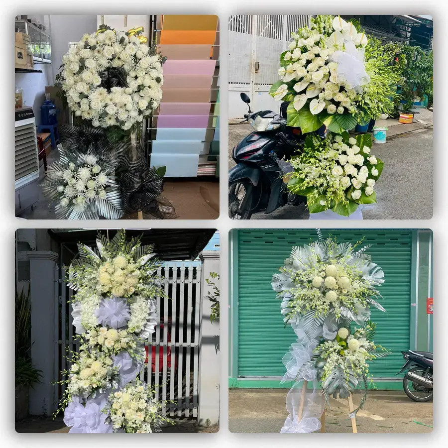 Mẫu hoa đám tang tham khảo ở Quận 4, Hồ Chí Minh