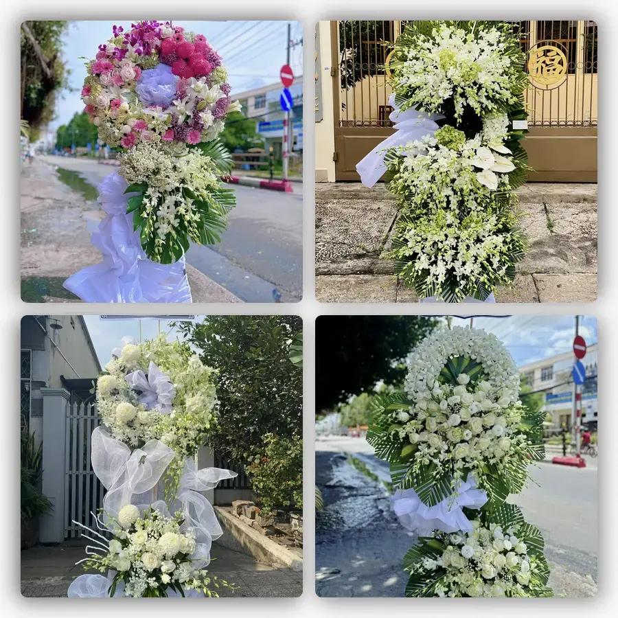 Mẫu hoa đám tang tham khảo ở Quận Long Biên, Hà Nội