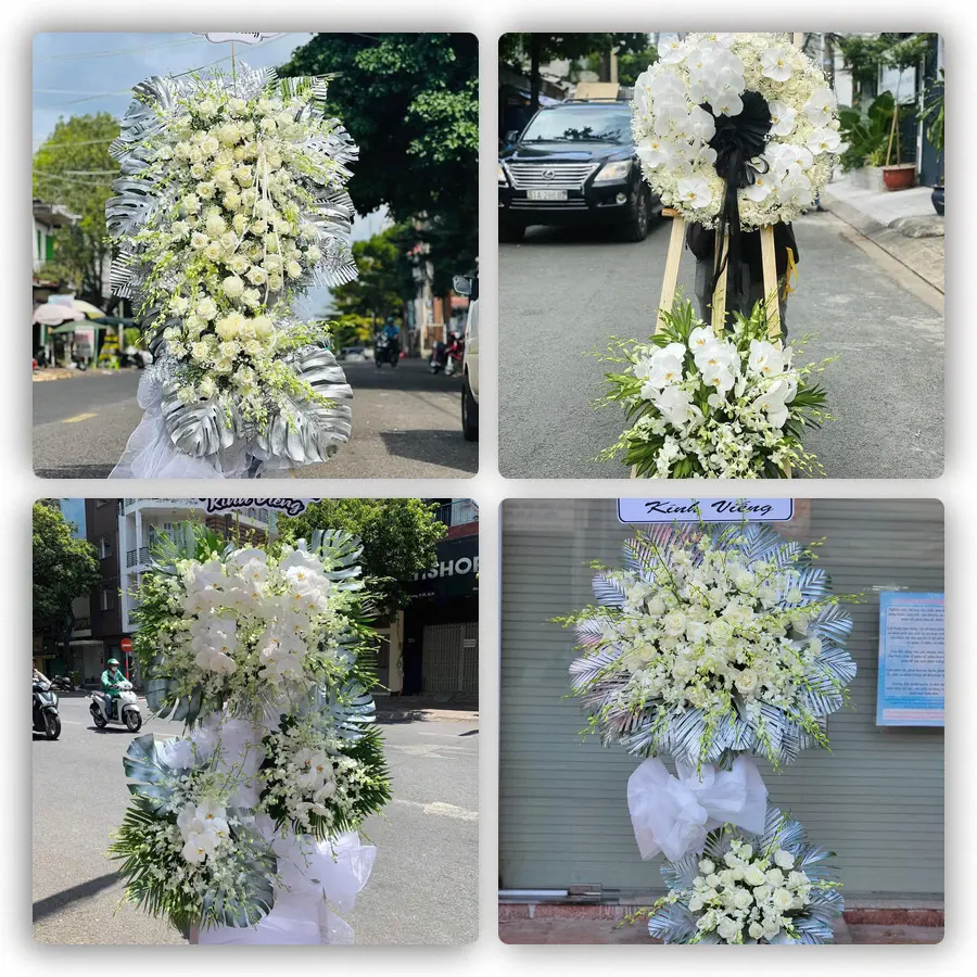Mẫu hoa đám tang tham khảo ở Quảng Điền, Huế