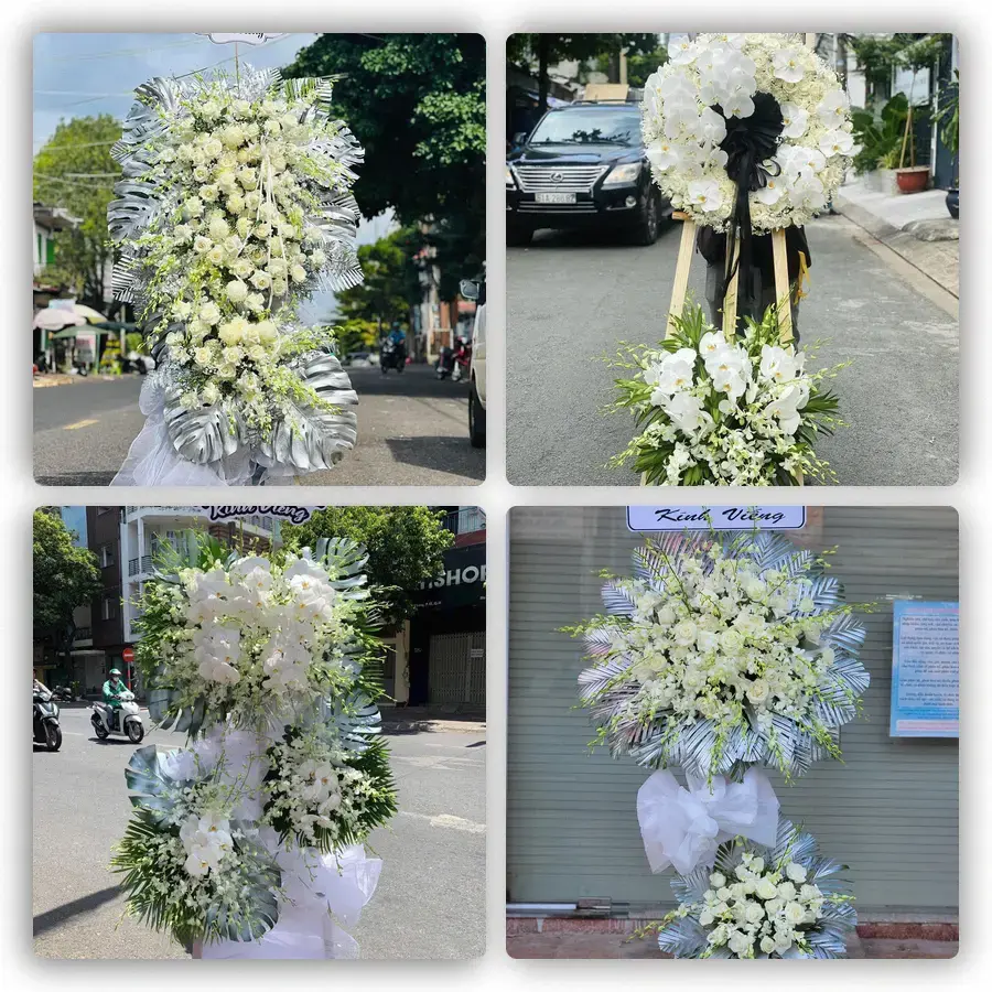 Mẫu hoa đám tang tham khảo ở Quảng Điền, Huế