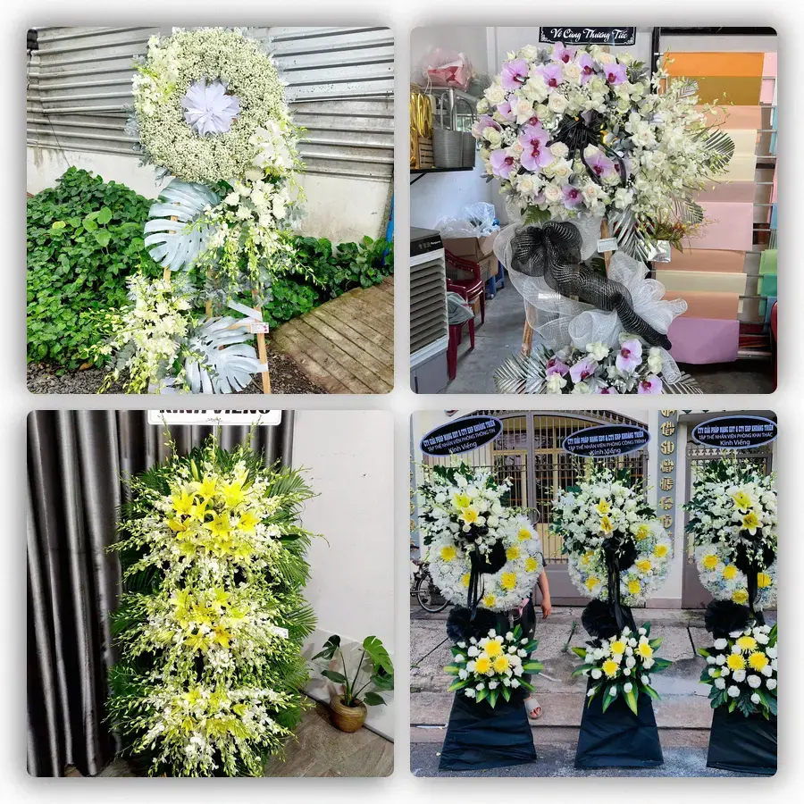 Mẫu hoa đám tang tham khảo ở Sóc Sơn, Hà Nội