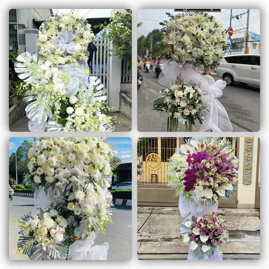Mẫu hoa đám tang tham khảo ở Thành phố Rạch Giá