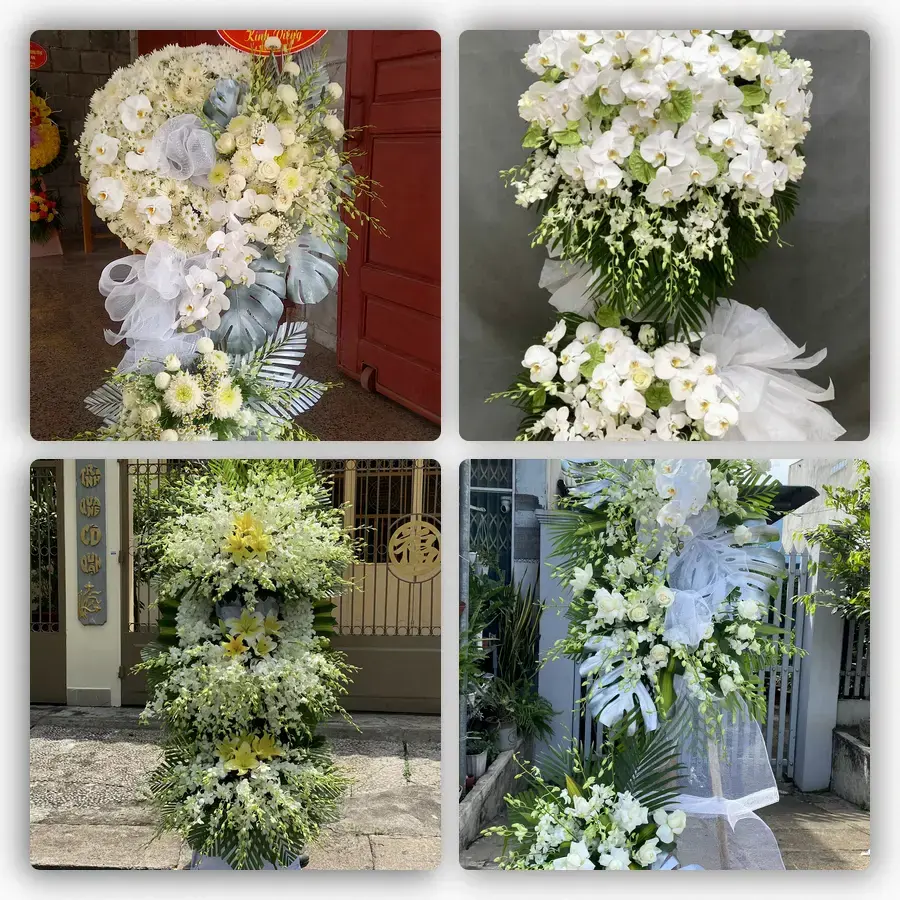 Mẫu hoa đám tang tham khảo ở Tiên Lữ, Hưng Yên