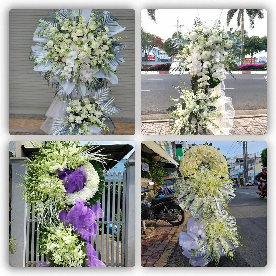 Mẫu hoa đám tang tham khảo ở Vân Đồn, Quảng Ninh
