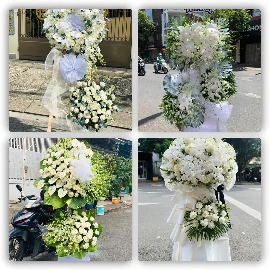 Mẫu hoa đám tang tham khảo ở An Nhơn, Bình Định