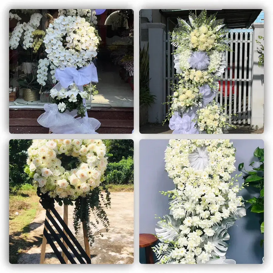 Mẫu hoa đám tang tham khảo ở Bình Giàng, Hải Dương