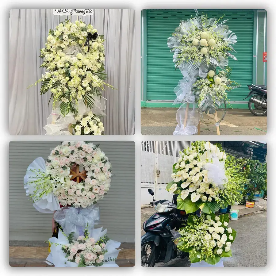 Mẫu hoa đám tang tham khảo ở Cái Nước, Cà Mau