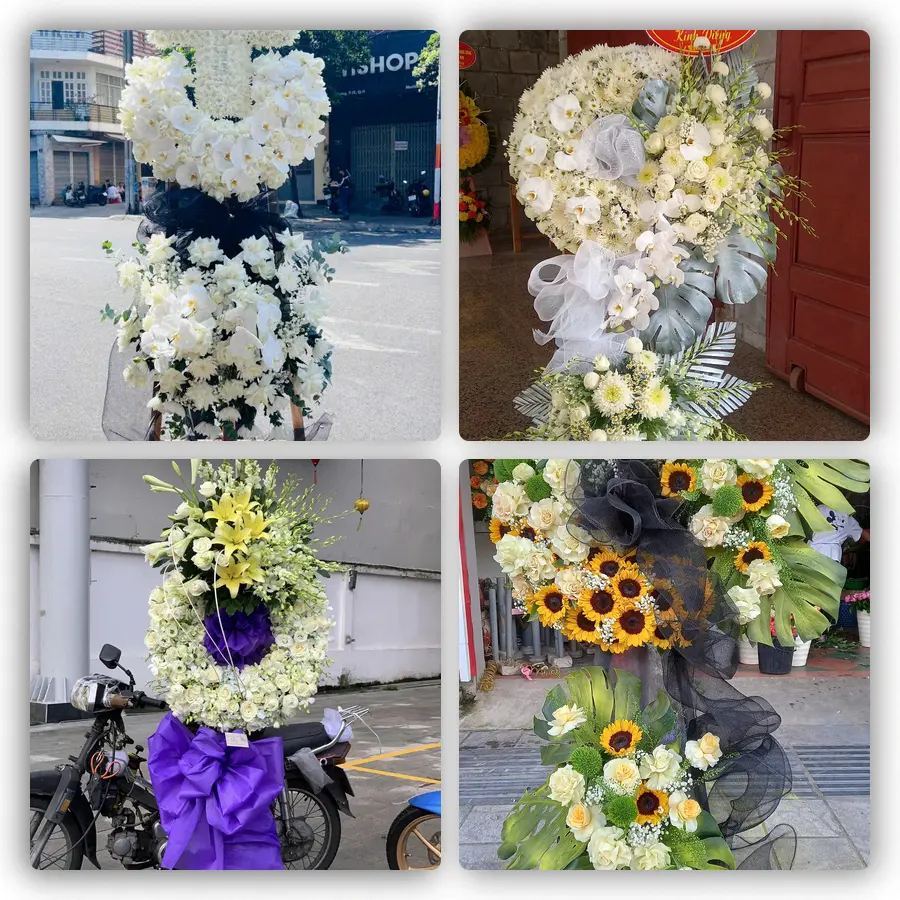 Mẫu hoa đám tang tham khảo ở Cát Tiến, Phù Cát