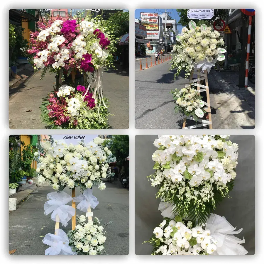 Mẫu hoa đám tang tham khảo ở Cầu Quan, Tiểu Cần