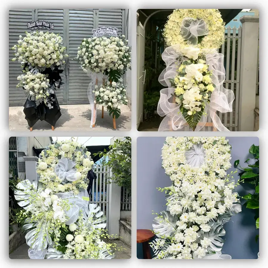 Mẫu hoa đám tang tham khảo ở Châu Ổ, Bình Sơn